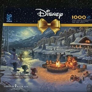 Thomas Kincaid Disney Winter Wonderland Puzzle - Blue and Gold